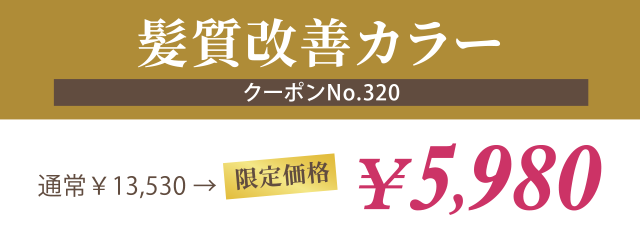 髪質改善カラー 限定価格￥5,980