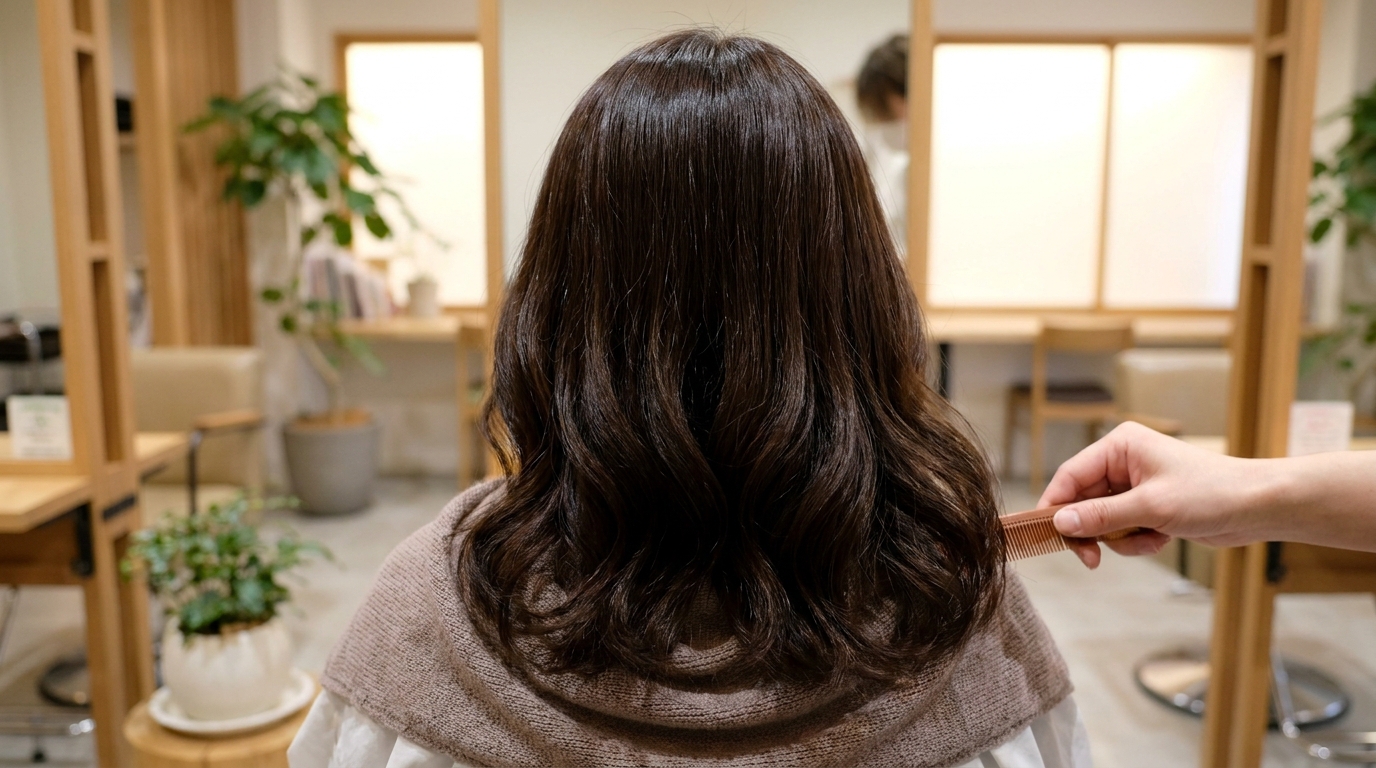 白髪染めの年間スケジュールで髪をいたわりながら通う女性のイメージ