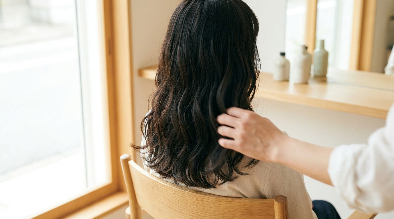 ヘッドスパ後の自宅ケアのイメージ(後ろ姿の髪)